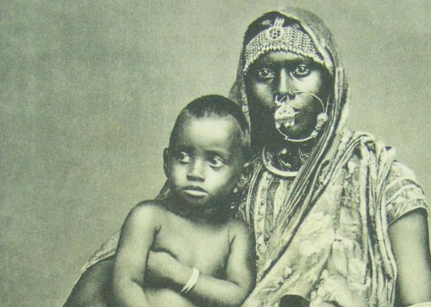 An indentured woman and child