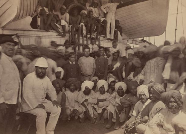 Indentured labourers on a ship